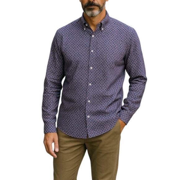 J. Crew Secret Wash Shirting Floral Slim Untucked Button Down Shirt Medium - Picture 1 of 6